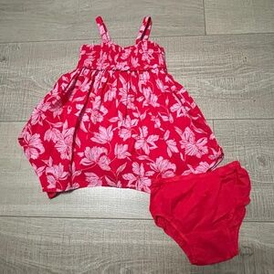 Gap Toddler Red & Pink Floral Smocked Dress size: 18-24 months